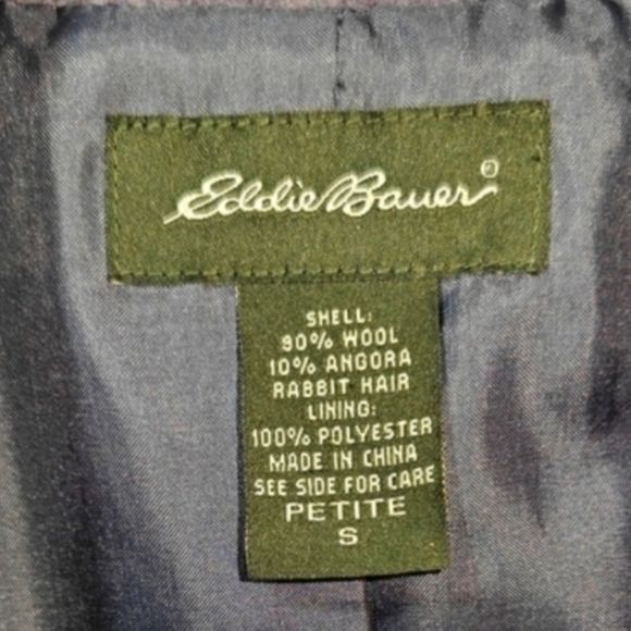 Eddie Bauer Angora Rabbit Hair And Wool Blazer Small Purple Vintage Y2K - Picture 4 of 5
